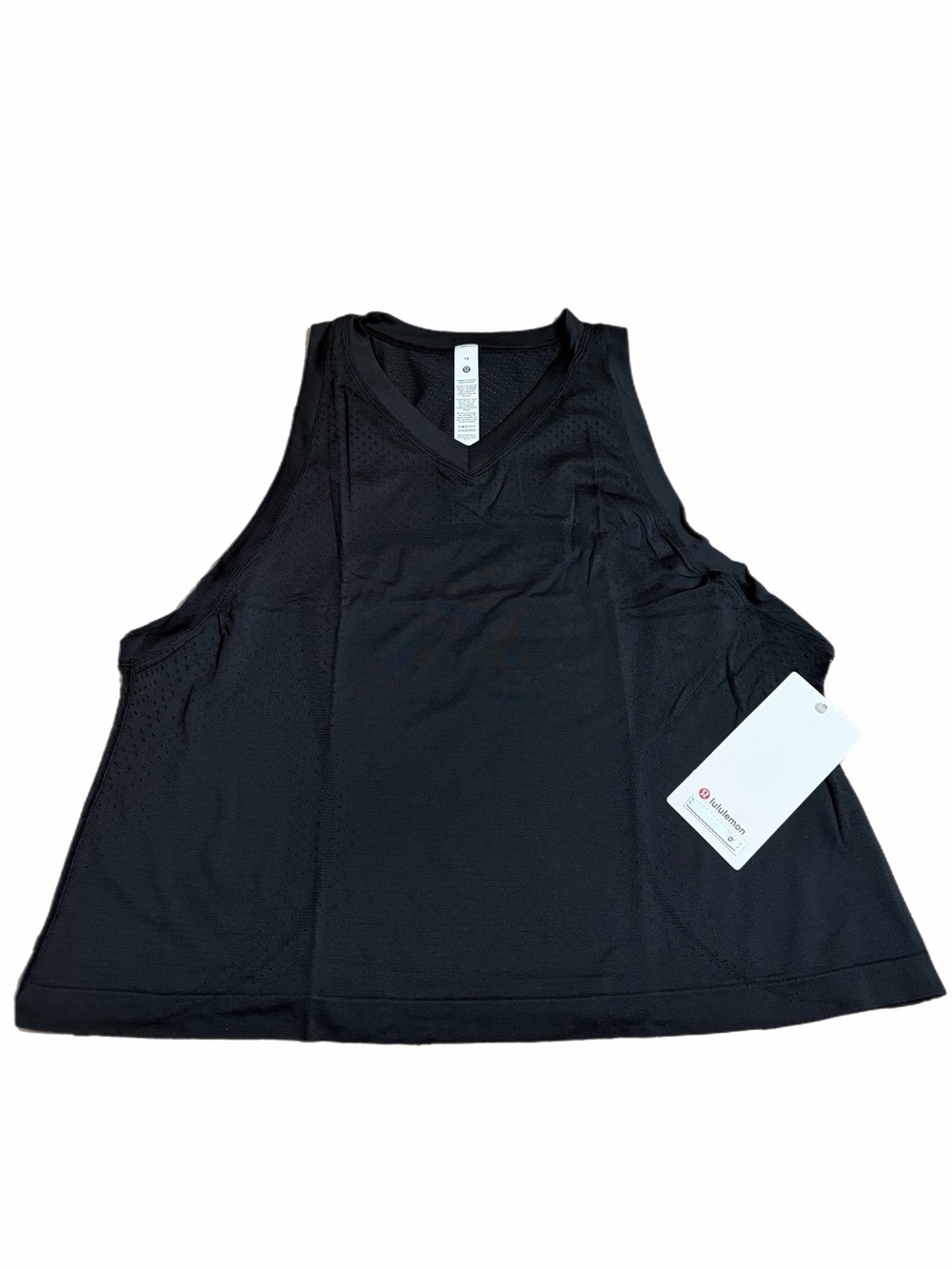 NWT Lululemon Swiftly Open-Hole V-Neck Tank (Black) Size 12